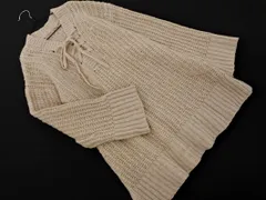 earth music&ecology アースミュージック＆エコロジー 2WAY レースアップ ニット セーター sizeF/ライトベージュ ◇■ レディース