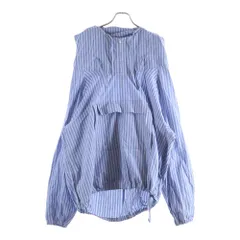UNUSED (アンユーズド) 20SS STRIPE PULLOVER JACKET ストライプ プルオーバー フーデッドジャケット ブルー/ホワイト US1793のサムネイル