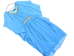 新品 SCOT CLUB スコットクラブ シフォン ビジュー 結婚式二次会 ドレス ワンピース size38/青 ■■ レディース