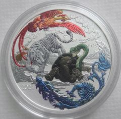 2024年オーストラリア 1オンス カラー銀貨 龍 コイン 記念銀貨 1oz