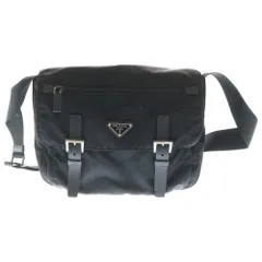 PRADA (プラダ) VERA SPORT 三角プレート トライアングルロゴ メッセンジャー ショルダー バッグ ブラック BT6671