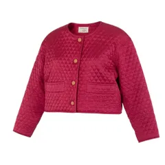 Eb11 GIVENCHY ジバンシィ ヴィンテージ ノーカラーキルティングジャケット ショート丈ジャケット アウター ピンク レディース 女性用k02iのサムネイル