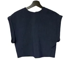 B100【セットアップ】 Aliquam アリクアム バックジップ ブラウス　38 ネイビーセンタージップ Aラインスカート ネイビー 36