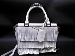 Samantha Thavasa サマンサタバサ レザー フリンジ 2WAY ハンド バッグ 白 ■■ レディース