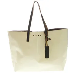 MARNI (マルニ) TRIBECA SHOPPING BAG トライベッカ ショッピングバッグ バイカラー トートバッグ ホワイト/ブラウン SHMQ0010A0 P3572のサムネイル