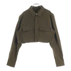 Rick Owens (リックオウエンス) CROPPED OUTERSHIRT クロップド アウターシャツ 長袖シャツジャケット ブラウン RP02D3245-FL