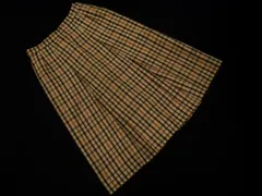 DAKS ダックス ウール混 チェック プリーツ スカート キャメルx黒 ◇■ レディース