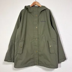 訳あり美品 コロンビア 24AW ウィメンズバーティカルグライドフードジャケット PL0271 オムニテック スナップボタン 防水レインジャケット マウンテンパーカー ストーングリーン M