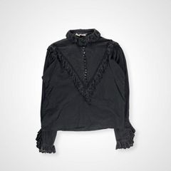 Jane Marple 90s ヴィンテージ フリル ショートブラウス 黒 - メルカリ