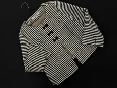 NATURAL BEAUTY BASIC ナチュラルビューティーベーシック ノーカラー ジャケット sizeM/白ｘ黒 ◇■ レディース