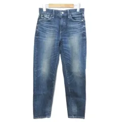 レッドカード RED CARD 美品 71538WS PLST プラステ別注 Synchronicity 加工 デニム パンツ ジーンズ テーパード ストレッチ 24 M相当 青 ブルー /X