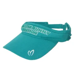 マスターバニー MASTER BUNNY EDITION 美品 サンバイザー 帽子 ゴルフウェア ロゴ刺繡 FR 緑 グリーン /X