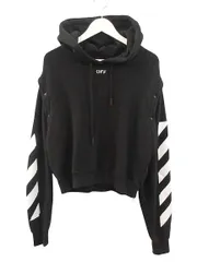オフホワイト OFF WHITE DIAG HOODIE フーディ 2WAY 袖取り外し パーカー S ブラック プリント 長袖 プルオーバー トップス ★AA☆のサムネイル