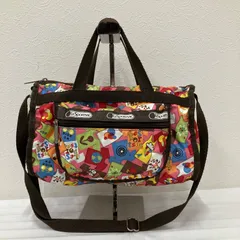 9616　LeSportsac　レスポートサック　2way　ショルダーバッグ　ハンドバッグ　ブラウン　ピンク　Tシャツ柄　レディース　軽量　カジュアル　シンプル