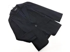 INDIVI インディヴィ ストライプ テーラード ジャケット size36/濃紺 ◇■ レディース