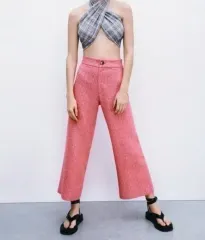 ザラ ツイード ワイド パンツ