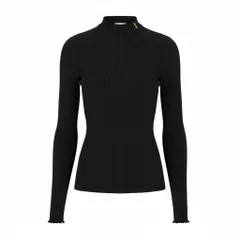 Ib11【美品】SAINT LAURENT サンローラン 2023SS YSLロゴ リブニット シルクニットセーター Mサイズ ブラック シルク100％ レディース 女性用k02iのサムネイル