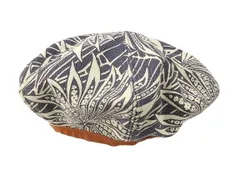 キャピタル kapital ベレー帽 総柄 帽子 ネイビー ホワイト プリント ヘッドウェア