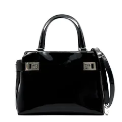 正規品 Salvatore Ferragamo サルヴァトーレフェラガモ 2way ハンドバッグ ガンチーニ フォーマル 黒