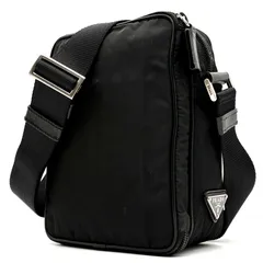 美品・希少モデル PRADA プラダ ショルダーバッグ テスートナイロン サフィアーノレザー 三角ロゴ 白タグ 斜め掛け メンズ レディース ユニセックス ブラック