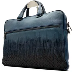 希少品 BOTTEGA VENETA ボッテガヴェネタ ビジネスバッグ ブリーフケース イントレチャート 刺繍 メンズ グラデーション レザー 本革 大容量 通勤 仕事 出張 A4 PC