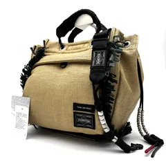 未使用級 PORTER ポーター 吉田カバン × TOGA トーガ コラボ ハンドバッグ ショルダーバッグ 2way フリンジ ロゴ ベージュ メンズ レディース