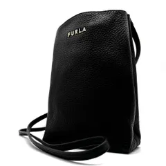 FURLA フルラ 2way ショルダーバッグ スマホショルダー レザー ロゴ ミニ レディース ブラック 黒 現行 未使用保管品