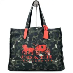 COACH コーチ トートバッグ ホースアンドキャリッジ カモフラ 馬車 カーキ