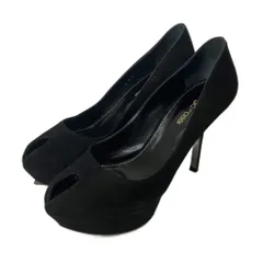 セルジオロッシ Sergio rossi パンプス ハイヒール オープントゥ 36.5 ブラック