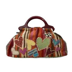 シンクビー! Think Bee カラフルストライプハンドバッグ ハート スパンコール マルチカラー