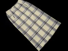 SHIPS シップス ウール100% チェック タイト スカート アイボリー ◇■ レディース