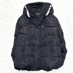 未使用級 Michael Kors マイケルコース ダウンジャケット MK 腕ロゴ 肉厚 極暖 メッシュ フード メンズ L 黒