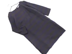 ADAM ET ROPE' アダムエロペ ボーダー Iライン ワンピース 紺x茶 ◇■ レディース