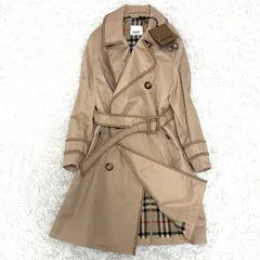 未使用保管品 BURBERRY バーバリー トレンチコート ノバチェック ベルト 美シルエット レディース キッズ XS相当 タグ付 高級 ベージュ