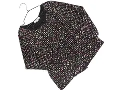 NATURAL BEAUTY BASIC ナチュラルビューティーベーシック ツイード ノーカラー ジャケット sizeM/黒xピンク ◇■ レディース