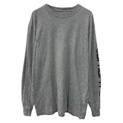 carhartt 長袖 プリントTシャツ M グレー ブラック カーハート プルオーバー アームプリント オリジナルフィット ロンT 春物 a802-5968