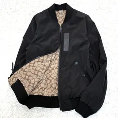未使用級 COACH コーチ ブルゾン リバーシブル ジャケット シグネチャー MA-1 フライトジャケット S 黒のサムネイル