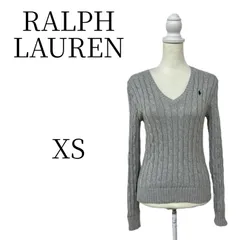 ★美品 RALPH LAUREN ラルフローレン グレー 長袖 ニット・セーター XS (SS) HMR116-21