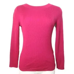 アナイ ANAYI リブニット 長袖 プルオーバー ウール 38 M相当 ピンク系 /X