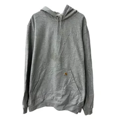 Carhartt ロゴスウェット パーカー XL グレー カーハート フーディー ワンポイントロゴ プルオーバー トップス 秋物 a802-6009