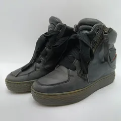 DIESEL ディーゼル レザー ハイカットスニーカー メンズ ブラック 黒 24.5cm C-11-2