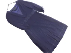 UNTITLED アンタイトル プリーツ ワンピース size2/紺 ■◆ レディース