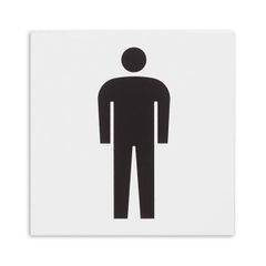 （まとめ） 光 アクリルマット板サイン 男マークテープ付 タテ100×ヨコ100×厚み2mm 白 KMP1051-1 1枚 〔×10セット〕