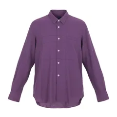 Ab12 【美品】COMME des GARCONS HOMME PLUS コムデギャルソンオムプリュス 2002 ボタンダウンシアーシャツ 長袖シャツ トップス P1-B008 パープル ポリエステル100％ メンズ 男性用k02i