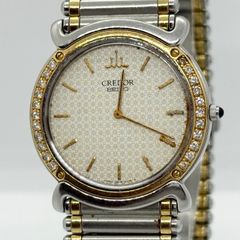 ORIENT MONBIJOU シルバー×ゴールド 石付き2針 クォーツ腕時計 - メルカリ