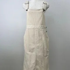 COLZA コルザ コーデュロイ サロペットスカート L アイボリー ロング丈　20260212-0010