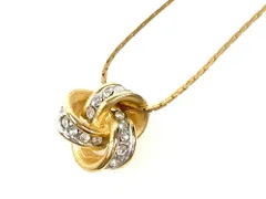 イブ・サンローラン　YSL　Yves Saint Laurent　ラインストーン　デザイン　ネックレス　シルバーカラー×ゴールドカラー　送料無料