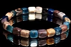 【１点物】厳選◇希少カラー入り！ スギライト(杉石)　7-9x5.5-6mm　チューブカット ブレスレット パワーストーン 天然石 _MC5936