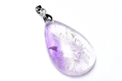 【１点物】AAA☆透明感 アメジスト　33x20mm　ドロップ ペンダントトップ パワーストーン 天然石 _PC9916