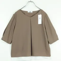 【新品タグ付】ジェイプレス★フェイクレイヤード♪トップス 大きいサイズT13 ブラウンカーキ系 z18163のサムネイル